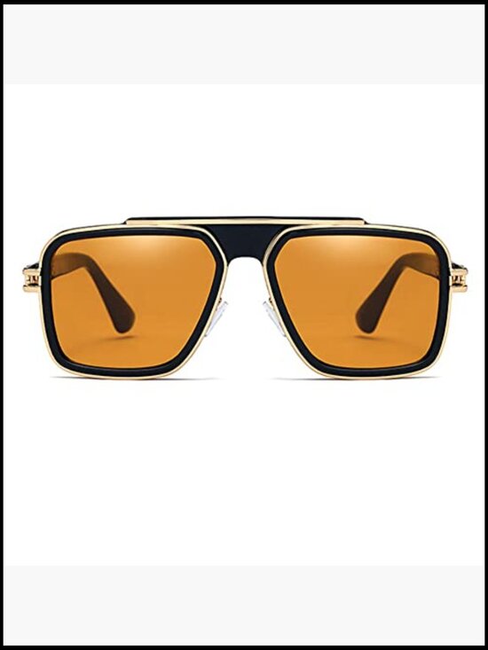 Retro Square Metal Sunglasses, UV400 Protection, Unisex Vintage Shades